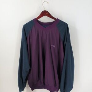 Vtg 90s 18 Headwind Sun Mountain Sport Pullover Windbreaker Jacket Purple Blue L